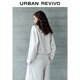 UR2026 Spring New Women's Simple Design Lapel Overlapping Waist Casual Shirt UWH850076 Original White S