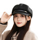 Jimmy Leaf Beret Autumn and Winter Hat Women's Versatile Face-Showing Small Octagonal Hat Outdoor Leisure Windproof Newsboy Hat Coffee One Size Head Circumference 55-58CM