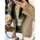 Lomon Maillard milk coffee color suit jacket for women spring and autumn Internet celebrity new autumn Korean style loose suit for small people milk coffee mixed camel M recommended 100-110Jin Jin equals 0.5 kg