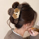 Bai Qixin Autumn and Winter Plush Clip Cute Puppy Hair Clip for Women 2025 New Shark Clip for Hair Volume Back of Head Headgear Brown Curly Hair Puppy Clip