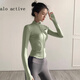 ALO YOGA official flagship ALO ACTIVE yoga jacket for women quick-drying stand-up collar slim slimming Pilates running sports sea rock gray XL
