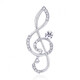 Diamond-encrusted musical note fashion brooch anti-exposure corsage brooch music symbol simple and versatile clothing accessories surround musical note-silver
