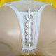 Transparent big bead urban big pearl underwear for vaginal penetration for women, oversized bow-ribbed hidden pearl thong, white 1.6 cm diameter beads XL