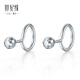 Century Yuan Carved Platinum Earrings PT950 Platinum Earrings Simple, Fashionable and Classic Style as a Birthday Gift for Your Girlfriend