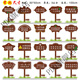 Customized outdoor greening signs, lawn billboards, care for flowers and grass prompts, warning signs, placards, lawn signs, ready-made flower and grass signs-14 20x30cm