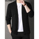 Lilan wool sweater men's knitted cardigan spring and autumn new style solid color fashion versatile pure wool sweater jacket for young and middle-aged people black hpl-a32321 M 165