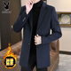 Playboy can wear up to 280Jin Jin is equal to 0.5kg. Middle-aged men fat men's large size casual mid-length woolen coat men's woolen windbreaker. Black upgraded version of mid-length woolen coat thickened L. It is recommended to wear 122Jin Jin is equal to 0.5kg.