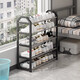 Small craftsman material shoe rack simple home entrance dormitory indoor multi-layer storage rental house shoe rack black 5 layers 75cm