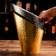 He Jiagong metal champagne bucket thickened stainless steel ice bucket red wine chilled bar club cooling bucket model room accessories silver bevel hammer point craft ice bucket