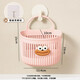 Cute wall-mounted storage basket multifunctional kitchen bathroom small hanging basket no punching wall hanging jewelry box small pink + white large mouth wall hanging storage box