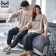 MiiOW coral velvet couple pajamas for women winter thickened velvet warm flannel large size can be worn outside home clothes suit men HMF7786 M women