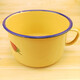 Bai Chao enamel fast food cup with rice bowl old-fashioned enamel bowl lunch box rice bowl instant noodle bowl student eating yellow enamel bowl 16 cm yellow cake cup drum cover 1600ml