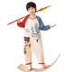 Ao Bing children's one-piece pajamas for boys spring and autumn long-sleeved pure cotton youth anti-kick sleeping bag air-conditioned outer wear home clothes M201 Nezha Ao Bing 100% cotton one size fits all size 8 recommended height 95-105CM