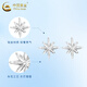 China Gold (CHINA GOLD) PT950 platinum star earrings for women, high-end star shine, Valentine's Day birthday gift for girlfriend and wife, platinum star earrings, about 1.7g