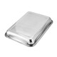 Lunsheng food grade stainless steel tray rectangular commercial square plate barbecue plate grilled fish plate steamed rice plate serving basin 410 stainless steel thickened 32*22*2 shallow plate