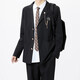 College style dk boys uniform suit badge suit spring and autumn youth handsome shoulder pad black jacket class uniform navy suit/shirt/tie/trousers high quality 4XL recommended 180-195Jin Jin equals 0.5 kg