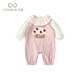 Fanlie Girls Overalls Suit Autumn 2025 New Fashionable Cute Baby Clothes Baby Two-piece Set Spring and Autumn Pink 80 cm