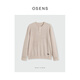 OSENS wool double yarn waffle front and back knitted half-cardigan Henry collar cardigan knitted sweater for men autumn warm apricot color in stock L 175/96A