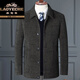 Classic car high-quality sheep wool lapel jacket for men in autumn and winter, middle-aged and elderly dad's winter chenille wool woolen jacket, dark gray 2XL 185 recommended 145-160Jin Jin equals 0.5 kg