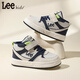 LEE KIDS children's shoes winter new children's velvet warm casual shoes for girls versatile high-top sneakers cotton shoes for boys and girls beige gray blue 33 recommended foot length 200mm