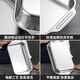 Stainless steel grilled fish plate with lid grill plate tray square plate barbecue grill grilled fish stove seafood plate kitchen storage basin 45*27*7.5CM deep style with glass lid