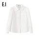 E.I children's clothing girls white shirt autumn medium and large children long-sleeved polo collar bleached 120
