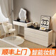 Xinang Cream Style Dressing Table 2024 New Extremely Narrow 30cm Bedroom Simple Modern Drawer Cabinet Integrated Bedside Cabinet Makeup Table White 80cm + Six Drawer Cabinet + Cloud Mirror + Petal Chair