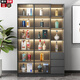 Layout like simple wine cabinet living room glass multi-function storage cabinet against the wall one-piece home light luxury high-end storage rack storage cabinet 120*32*200 double door glass + double drawer