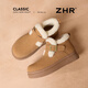 ZHR winter Birkenstock shoes women's thick-soled plus velvet warm cotton shoes women's shoes new anti-ski boots women's AB178B camel 38