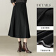 Shandubila warm thick woolen skirt women's winter design high-waisted A-line skirt loose slimming temperament mid-length skirt