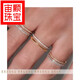 Zhouke Chinese Valentine's Day gift quality 18K gold broken diamond ring row of diamonds plated 18 gold diamond row ring color gold gold 4 US size (counter 8-9 Hong Kong number)