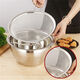 He Jiagong thickened stainless steel drum type oil basin oil filter artifact household colander oil drum set dense mesh with lid lard Extra thick oil basin 7 inches filled with oil about 6Jin Jin is equal to 0.5kg single dense mesh