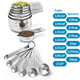 Stainless Steel Measuring Spoon and Measuring Cup Set Baking Graduated Cooking Seasoning Spoon Measuring Tool Measuring Cup Regular Measuring Cup + Round Measuring Spoon 13-piece Set