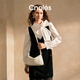 Cnoles Qiyun bag women's cowhide 2025 new crossbody bag light luxury brand large capacity hobo armpit bag