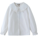 IVY HOUSE girls and older children's new spring and autumn bottoming shirts long-sleeved white shirts embroidered collar cotton parent-child tops 160