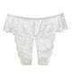 Large size sex open-ended women's no-wear and take-off underwear, crotch fully transparent lace mesh seamless thong white XL suitable for weight 90120Jin Jin is equal to 0.5 kg
