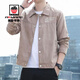AEMAPE Men's Jacket Spring and Autumn 2025 New Lapel Jacket Slim Fashion Brand Casual Men's Workwear Suede Clothes 2806 Gray XL Recommended 120-140Jin Jin equals 0.5 kg
