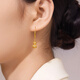 Century edge brushed gourd 18K gold earrings inlaid with zircon Fulu ear hooks Chinese style classic birthday gift for girlfriend