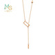 Chow Sang Sang 18K rose gold mint series square K gold clavicle chain necklace 92234N pricing 47 cm