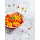 Carole disposable fruit skewers, bamboo skewers, flower skewers, fruit forks, creative art toothpicks, cocktail skewers, burger skewers, fruit inserts, commercial pink snowman (new product 100 pieces)