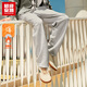 Super Anta velvet sweatpants men's autumn and winter warm and comfortable loose flat casual long pants men 152548306U