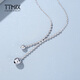 TTMIX flash o chain platinum necklace pt950 platinum clavicle chain o chain tassel bead platinum necklace 4.5-4.7g 40+3+3cm
