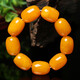 Jiaye Natural Polish Old Beeswax Bracelet Men's Raw Chicken Oil Yellow Amber Bracelet Women's Barrel Beads with Certificate Style 1 (Men's Barrel Beads) Bead Size 20 Carats