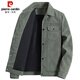 Pierre Cardin corduroy jacket men's spring autumn winter casual men's trendy pilot multi-pocket work jacket military green XL