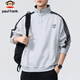 Paul Frank Sweatshirt Men's Spring and Autumn Stand Collar Jacket Men's Trendy Loose Top Men's Bottoming Shirt Men's Gray XL
