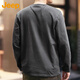 Jeep (JEEP) long-sleeved T-shirt men's autumn and winter Henry collar loose heavyweight tough guy work clothes men's gray XL