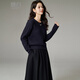 Late White Exclusive 2025 Autumn Fashionable Style Sweater Casual Cable Solid Color Pullover Sweater Women Royal Blue S