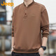 Jeep (JEEP) American genuine Jeep high-end sweatshirt men's spring and autumn loose pullover sports bottoming shirt casual long-sleeved top Brown-Henry collar same style in the store XL recommended 140-160Jin Jin equals 0.5 kg