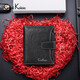 CAELI\x26KELEIE wallet men's genuine leather short soft pickup bag Korean version trendy multi-card slot first layer cowhide wallet men's gift box K537 black + 15 days no reason to return + 365 days warranty