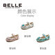 Belle children's shoes, girls' Elsa Princess shoes, 25 autumn new leather shoes, crystal shoes, rhinestone shoes, single shoes, star diamond blue 26